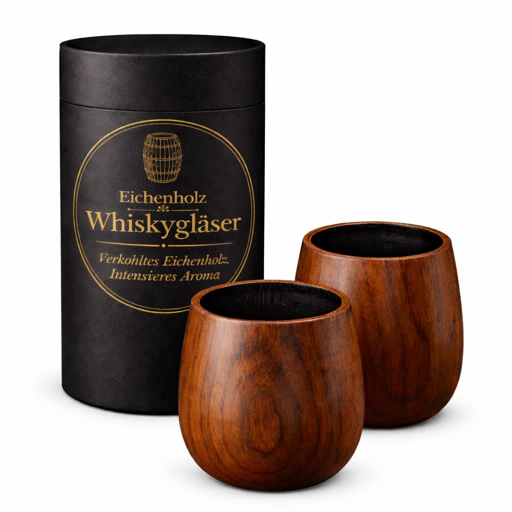 Breezio Eichenholz Whiskygläser