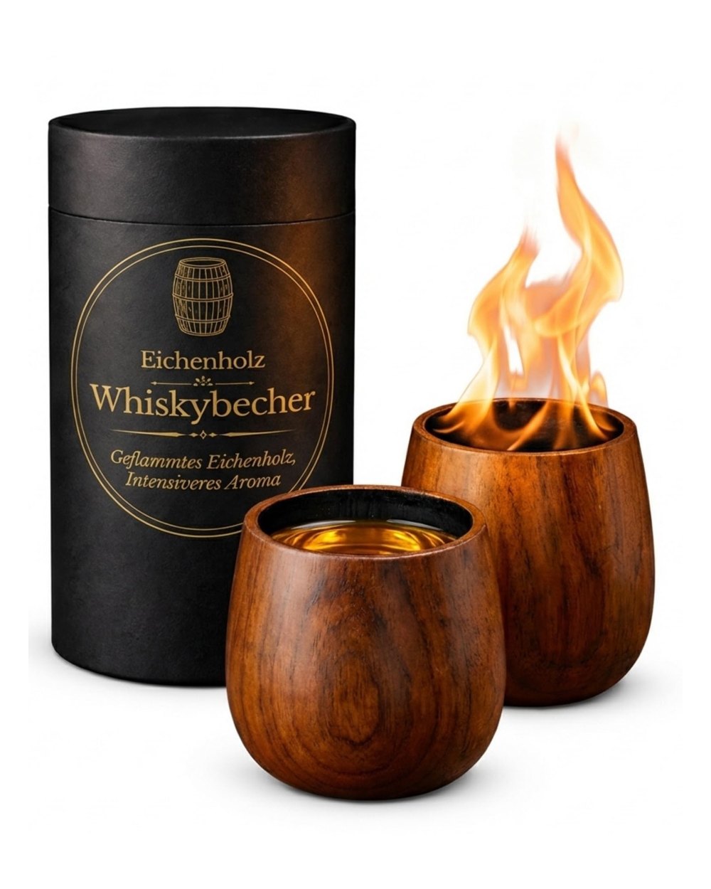 Whiskybecher aus Eichenholz